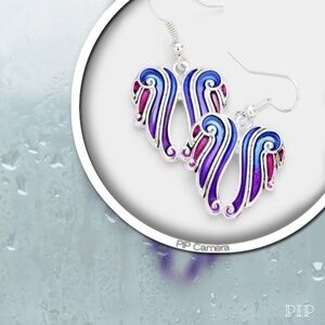 Heart Shaped Angel Wing Earrings